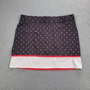 BELYN KEY Skort Size LARGE Black Red Jersey Contrast Banded 16.5" Golf